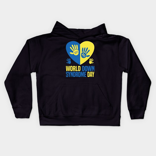 World Down Syndrome Day 321 Awareness Support Kids Hoodie by Uniqueify